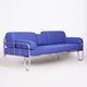 Blue bauhaus sofa - 1930s czechia - reupholstered.