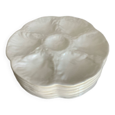 7 assiettes à huîtres Gien