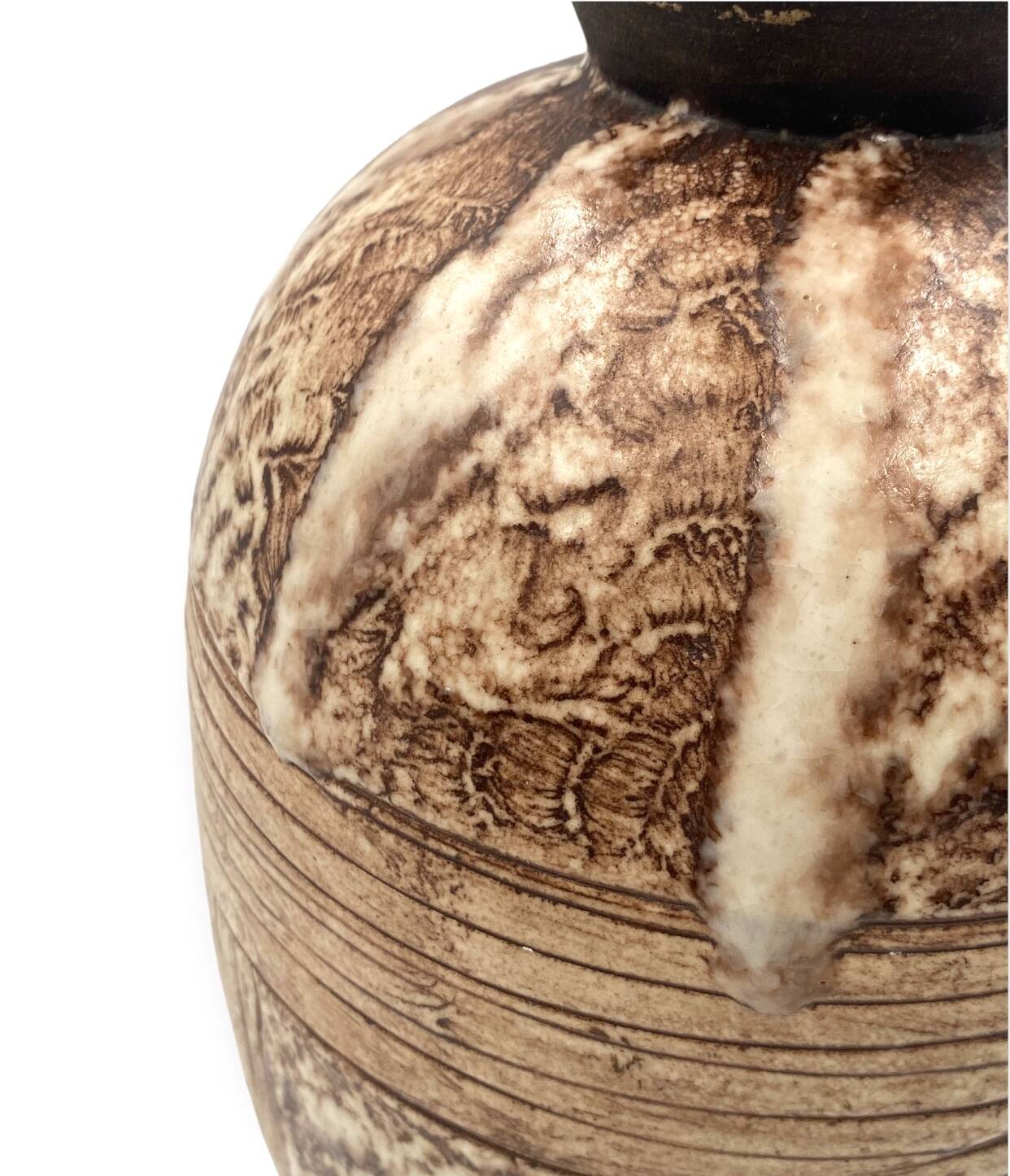 Louis Auguste Dage, Art Deco unique ceramic vase, France 1930