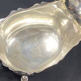 English George III style silver plated tripod sauce boat