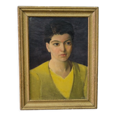 Portrait Art Déco, 1930, huile sur toile, encadré, Robert Geenens