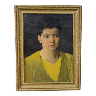 Art deco portrait, 1930, oil on canvas, framed,Robert Geenens (1896-1976)