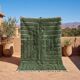 Traditional pure wool green beni ourain rug size 150x250 cm