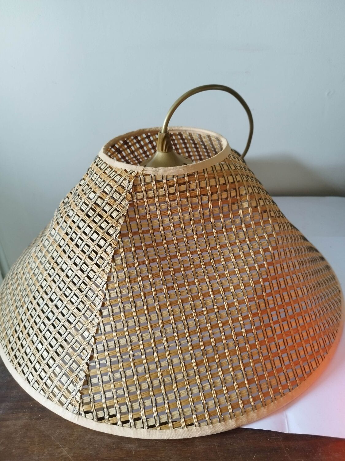 Lampshade suspension braided straw + fixing