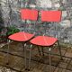 Pair of red Formica chairs Roc 1960