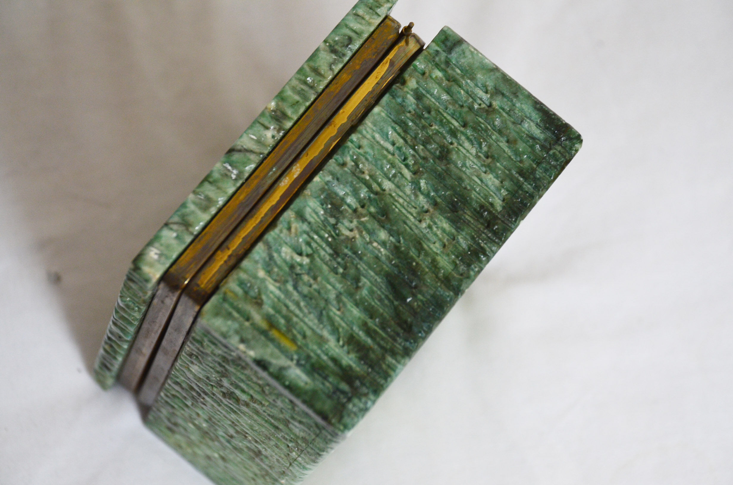 Cigar and tobacco box in alabaster and brass 1970