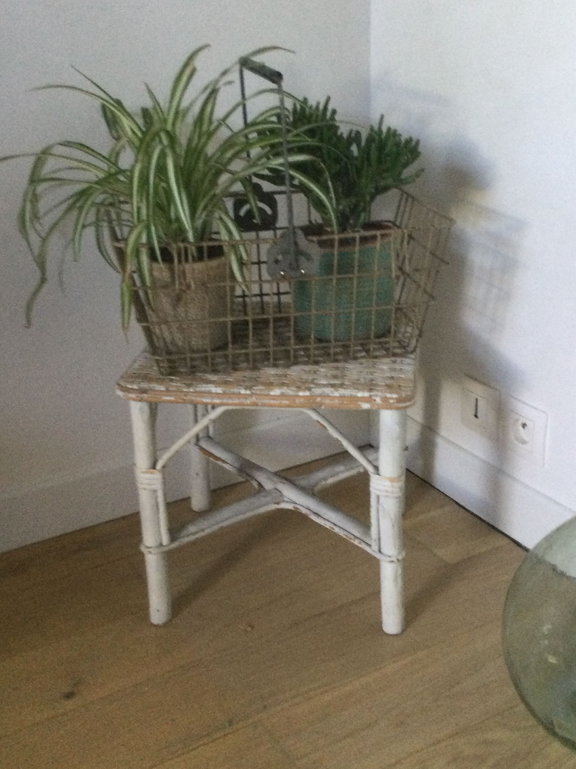 Rattan side table