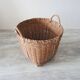 Ancien Panier / Cache Pot en Osier / Bambou H 26 cm