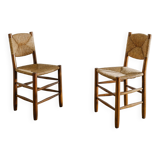 Chaises de salle à manger françaises en bois « N 19 » du milieu du siècle par Charlotte Perriand, années 1950