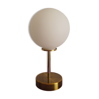 Vintage table lamp - white frosted glass globe
