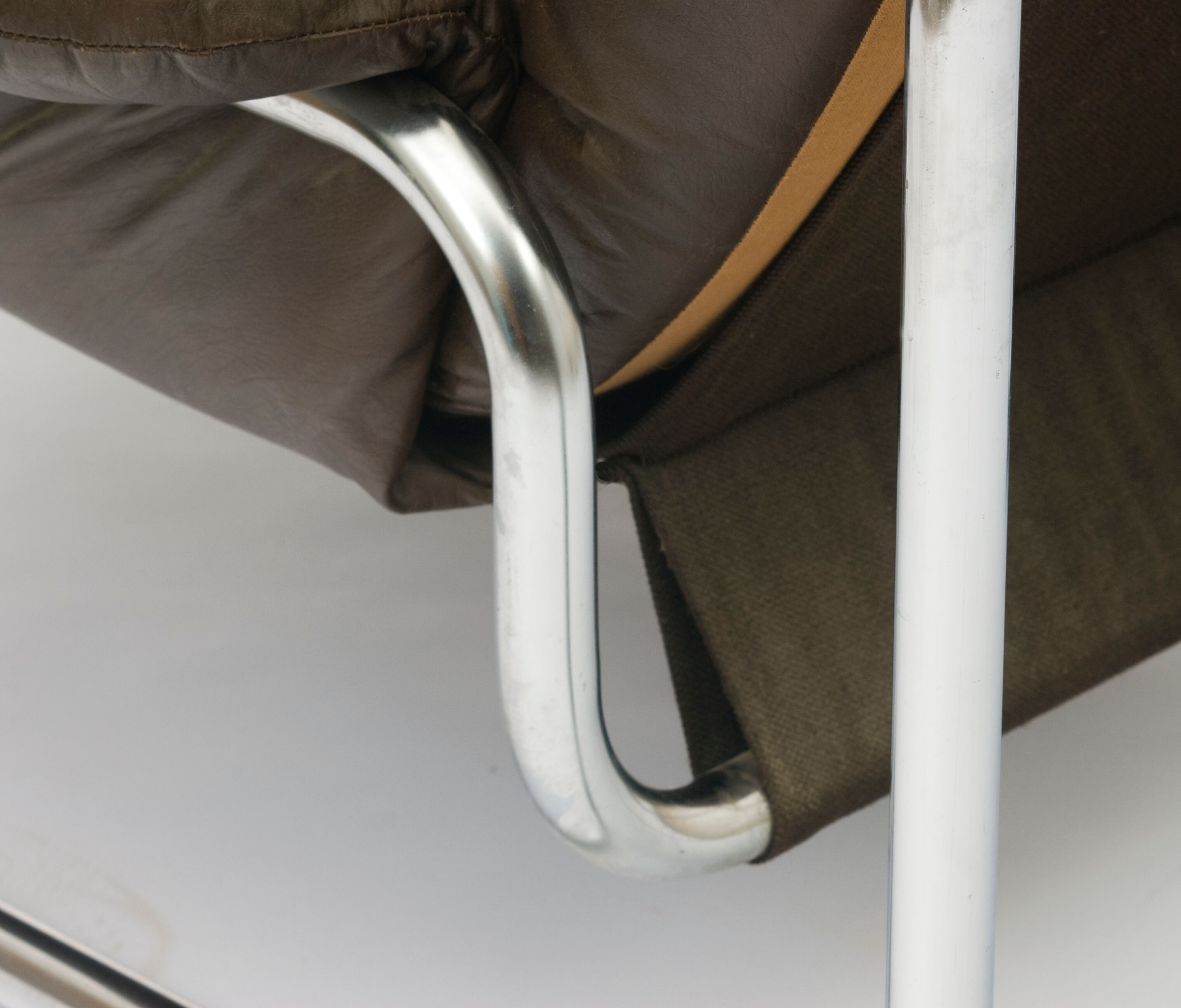 Chrome tubular framed two seater sofa