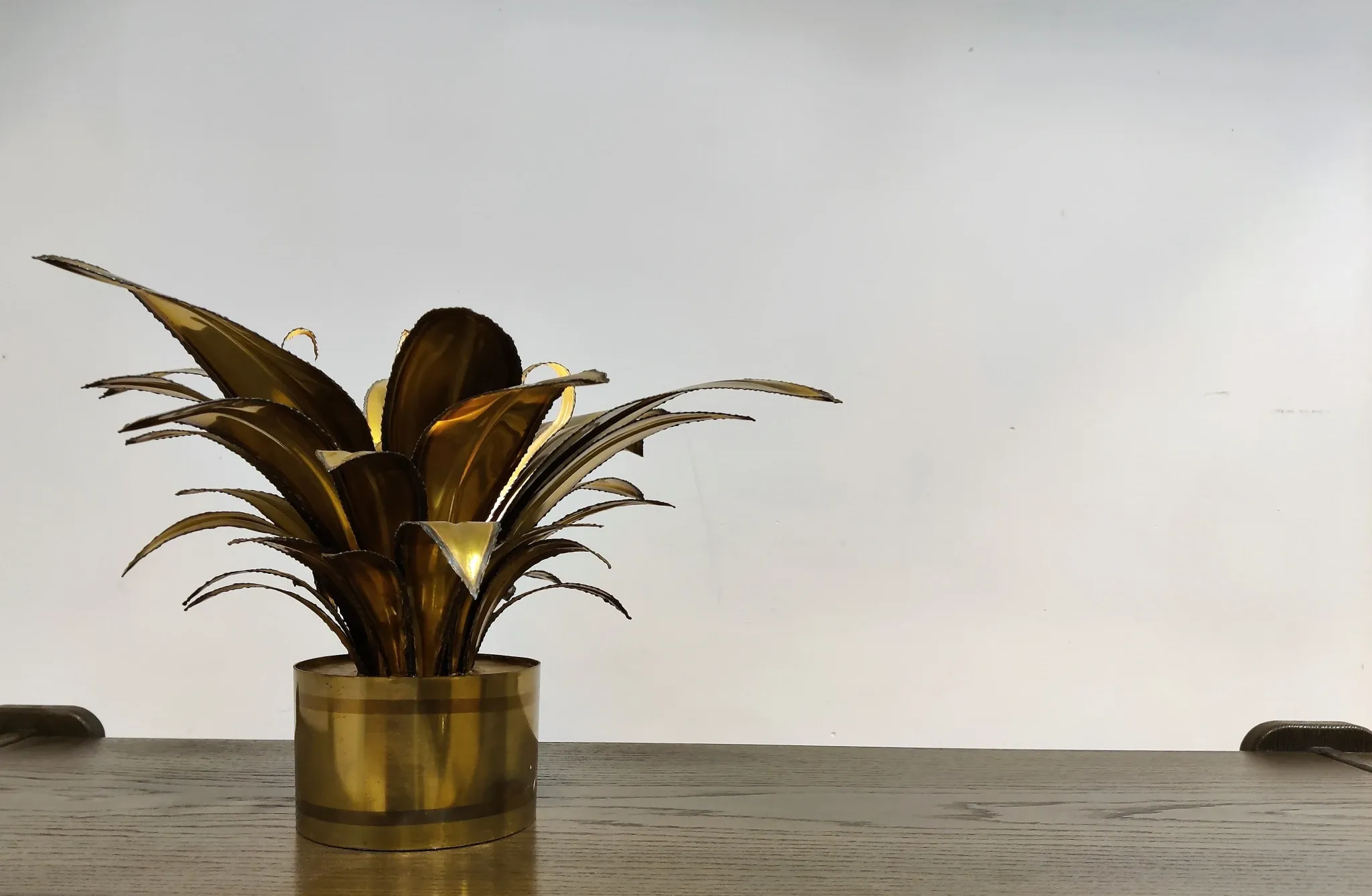 Lampe de table fleur Maison Jansen, années 1970
