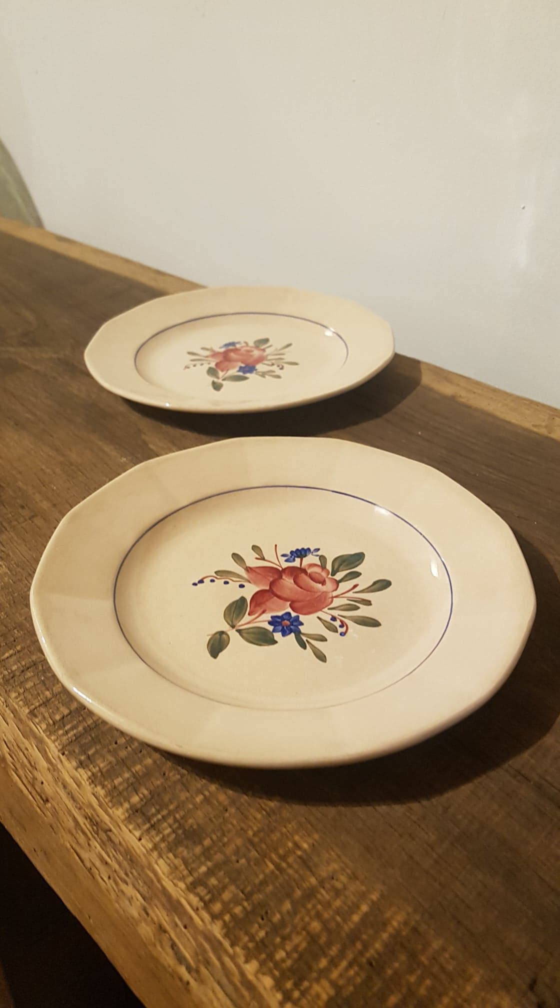 Lot of 2 plates Digoin Sarreguemines model 9177