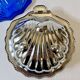 Silver-plated shell butter dish, 1950s
