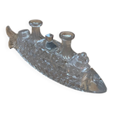 Antique condiment set, 6 pieces in cut crystal