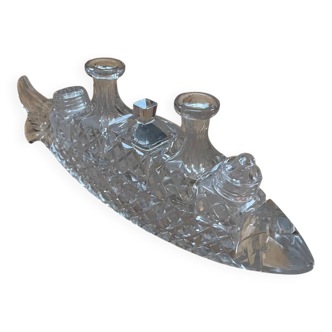 ANCIENT CONDIMENT SET 6 PIECES IN CUT CRYSTAL