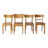 4 chaises de salle à manger « Frankfurter » en hêtre, Allemagne, années 1950