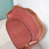 Pink velvet bench