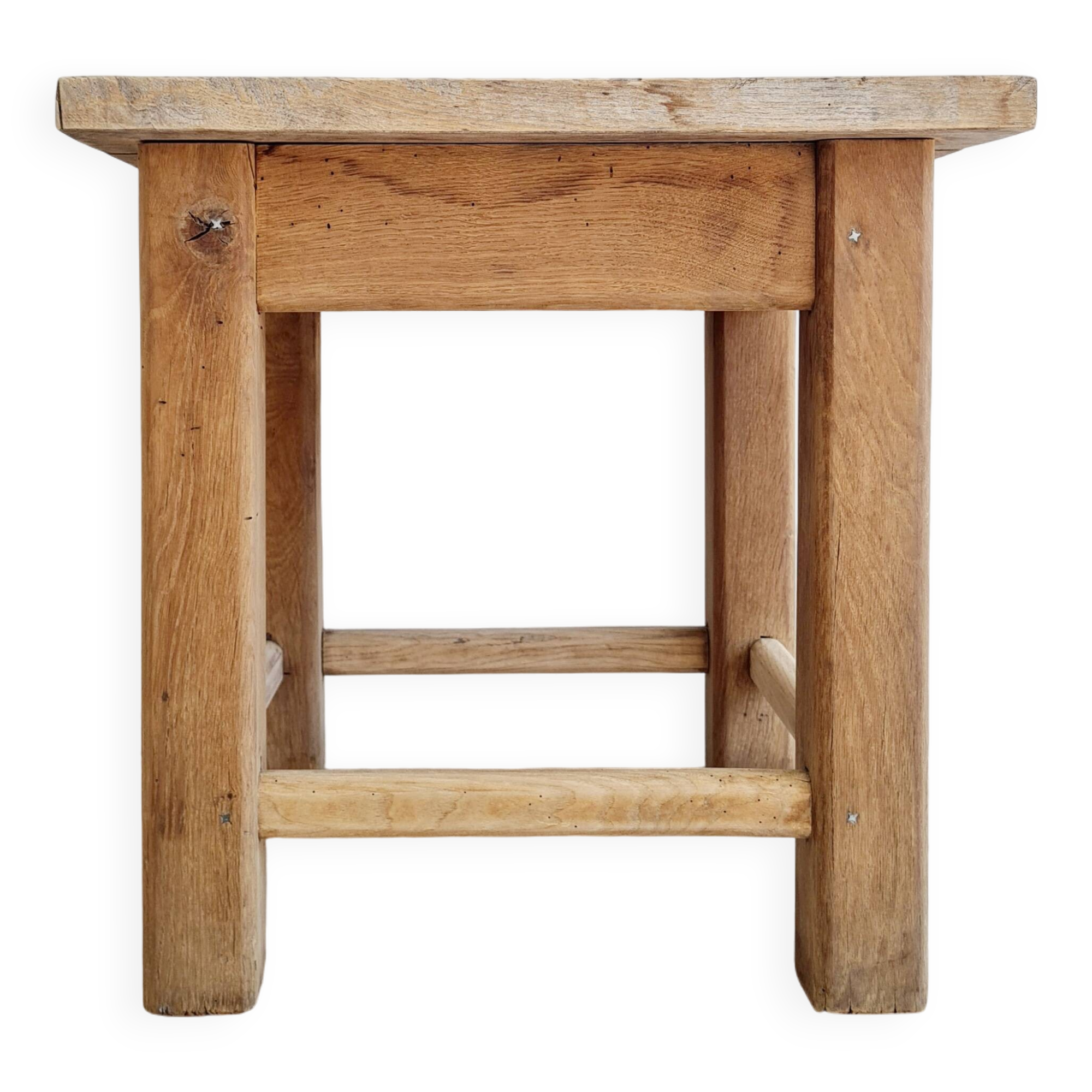 Brutalist table - oak side table