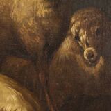 Beautiful 17th century painting, bucolic landscape with goats