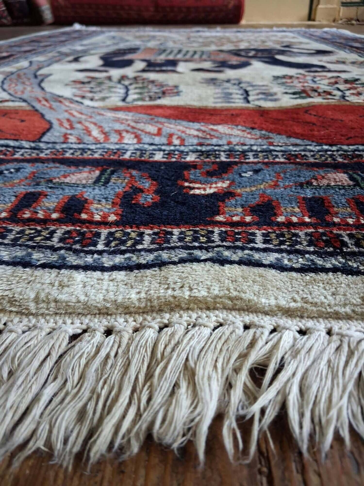 Handmade Indian rug Rajasthan 190x123cm