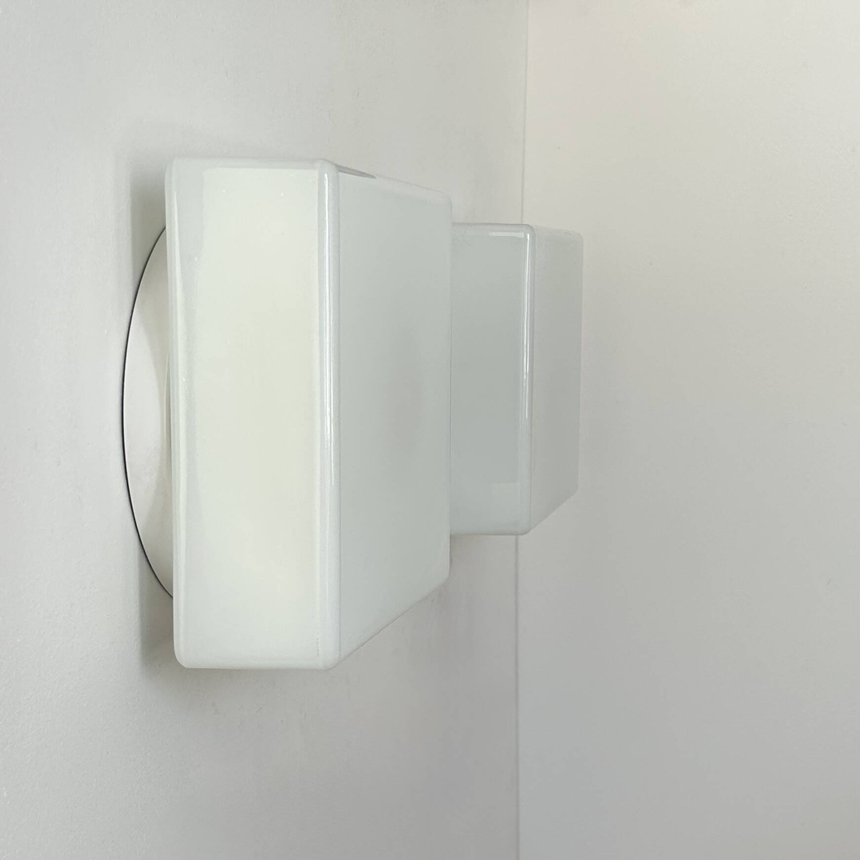 Pair of vintage Lita opaline wall lights, France 1970s