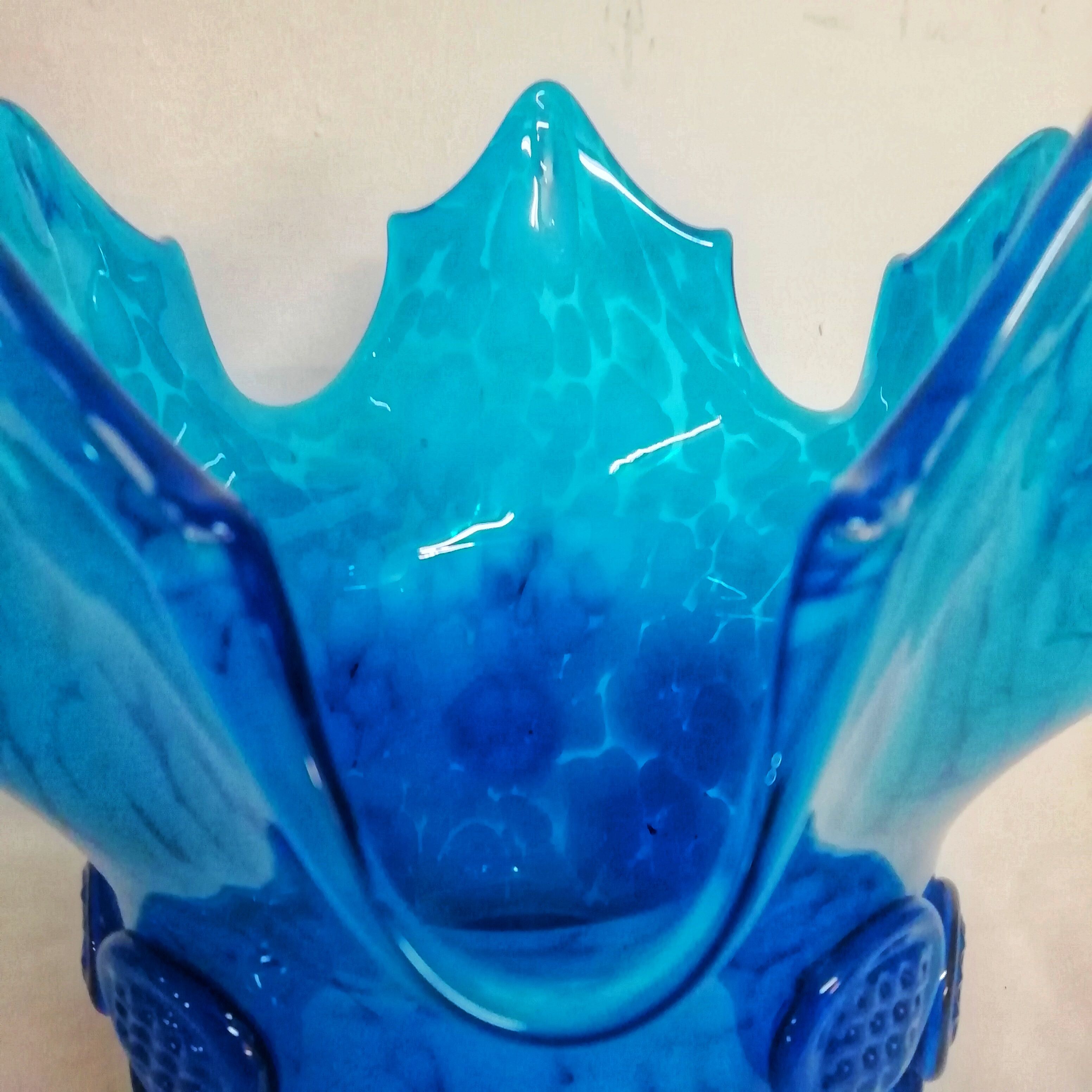 Blue Murano glass centerpiece 1980
