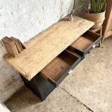 Old Parisian block buffet with black patina