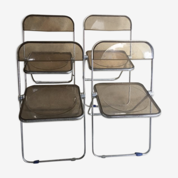 Set of chairs by Giancarlo Piretti edited by Castelli