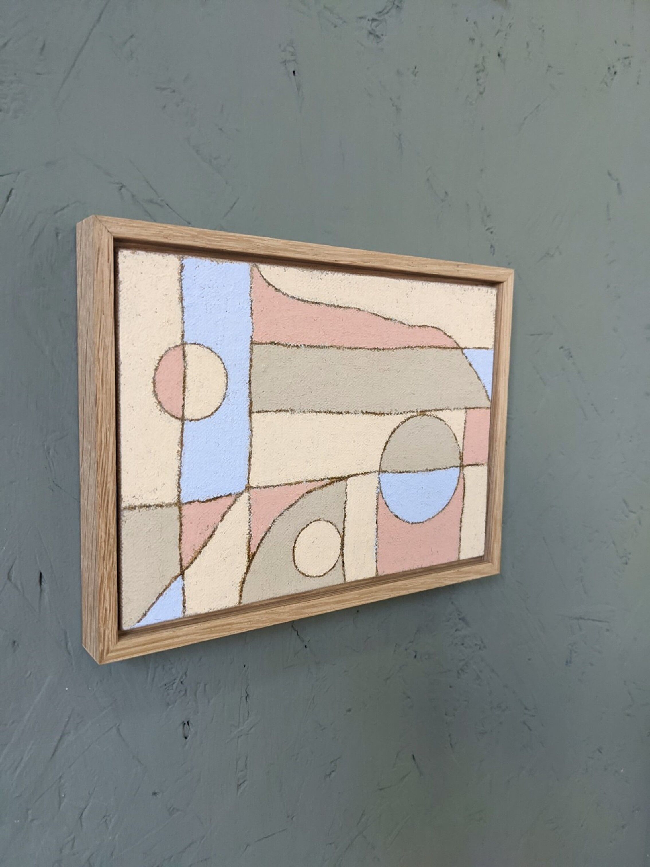 Peinture à l’huile abstraite contemporaine « Pink District » de l’artiste britannique Lloyd Durling, encadrée