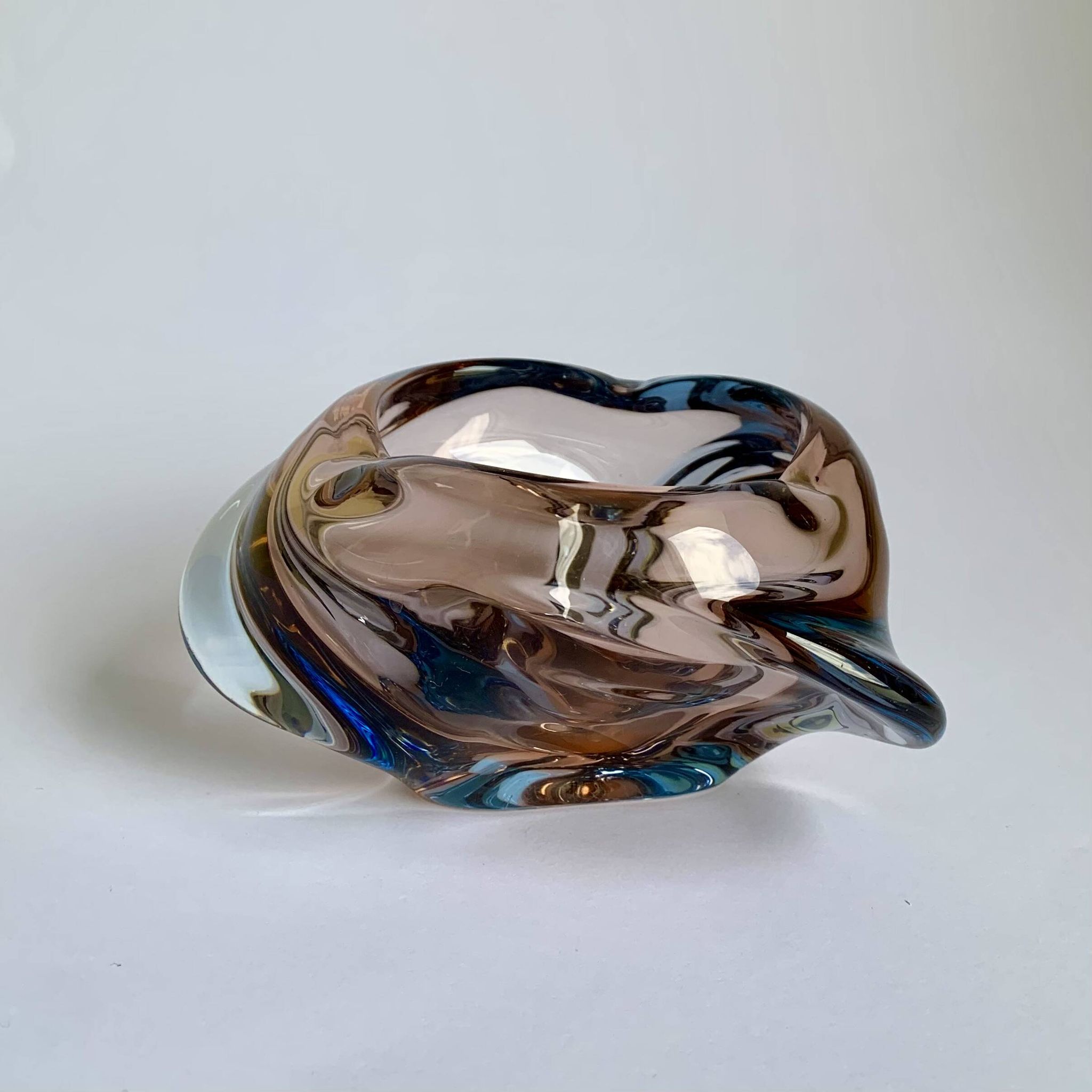 Ashtray Skrdlovice Art Glass, Czech 1960s