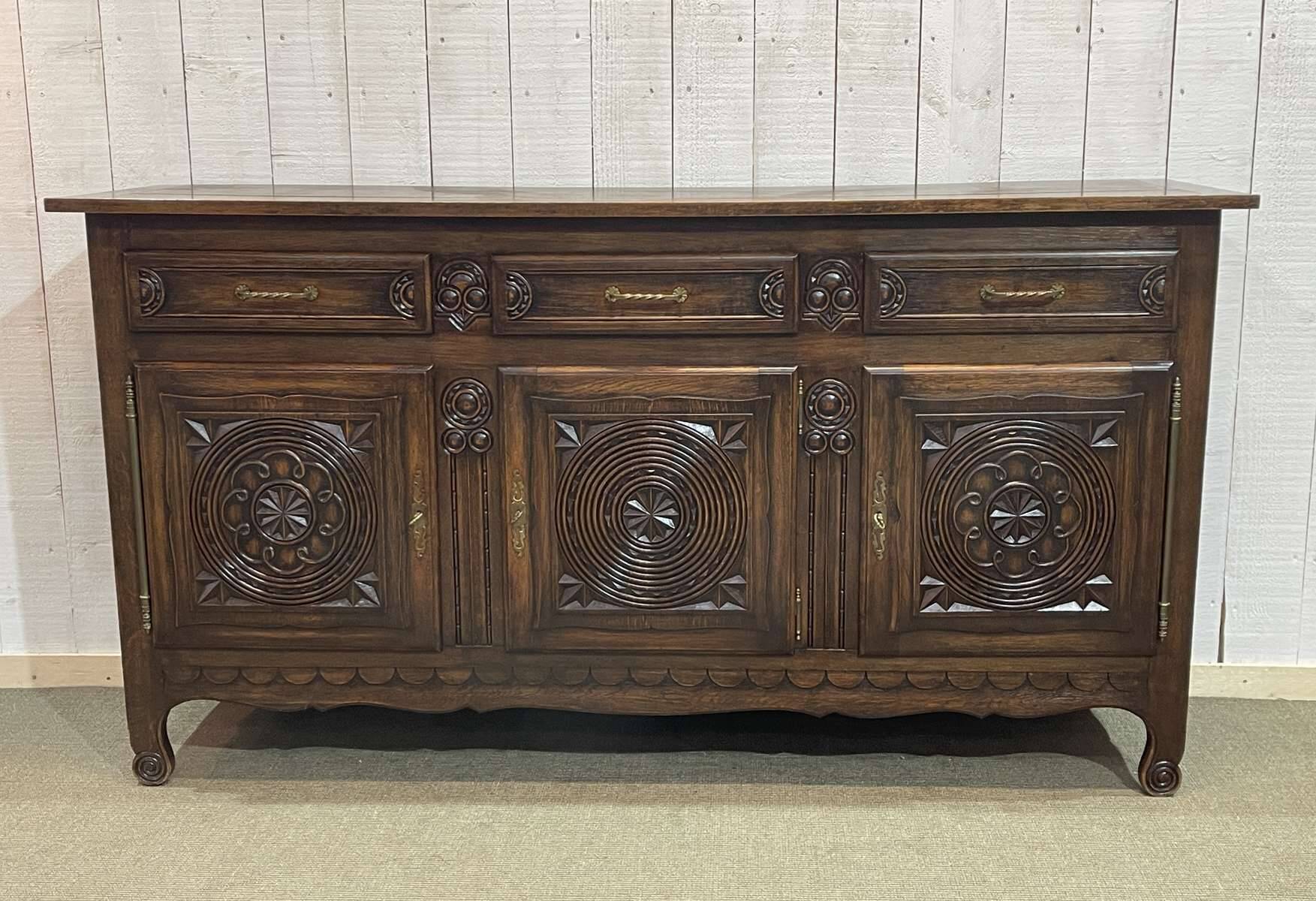 1950s oak sideboard in the style of Robert Micheau Vernez