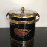Vintage black and metal ice bucket
