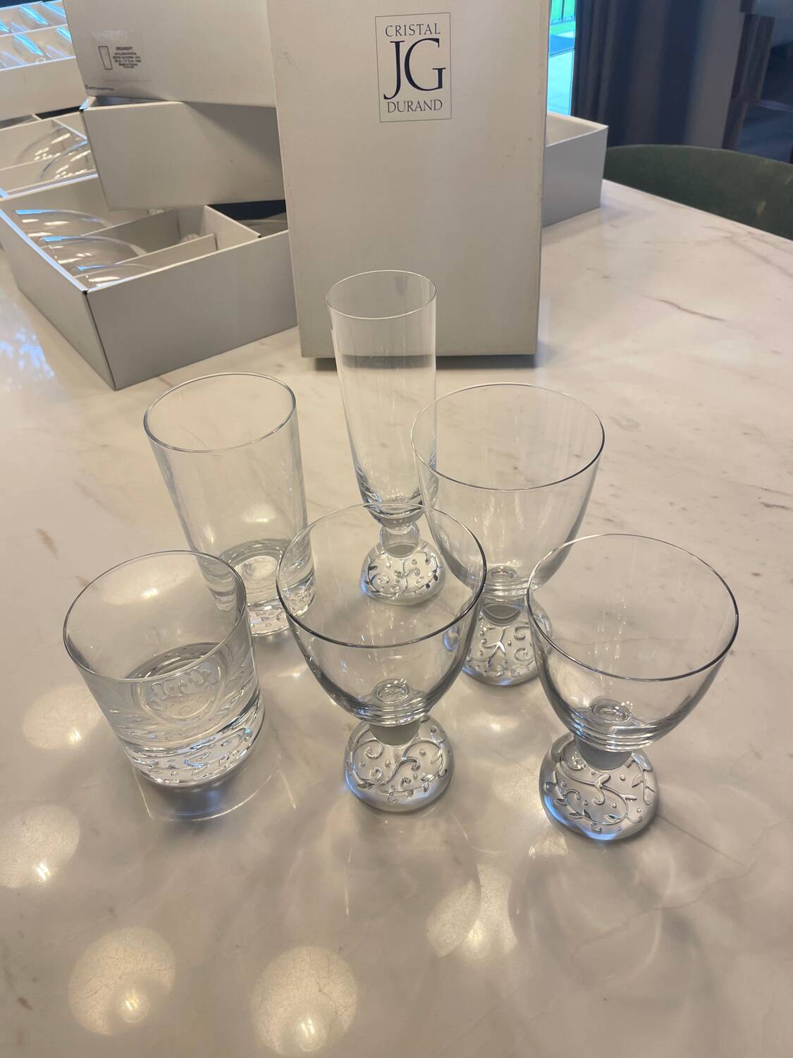 Set of 70 Crystal Durand glasses - Organdy -