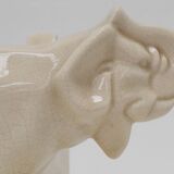 Serre-livres en céramique Art déco française à motif d'éléphant, années 1930