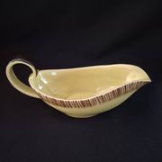 Saucière en faïence de Saint Clément Jaune et marron A083