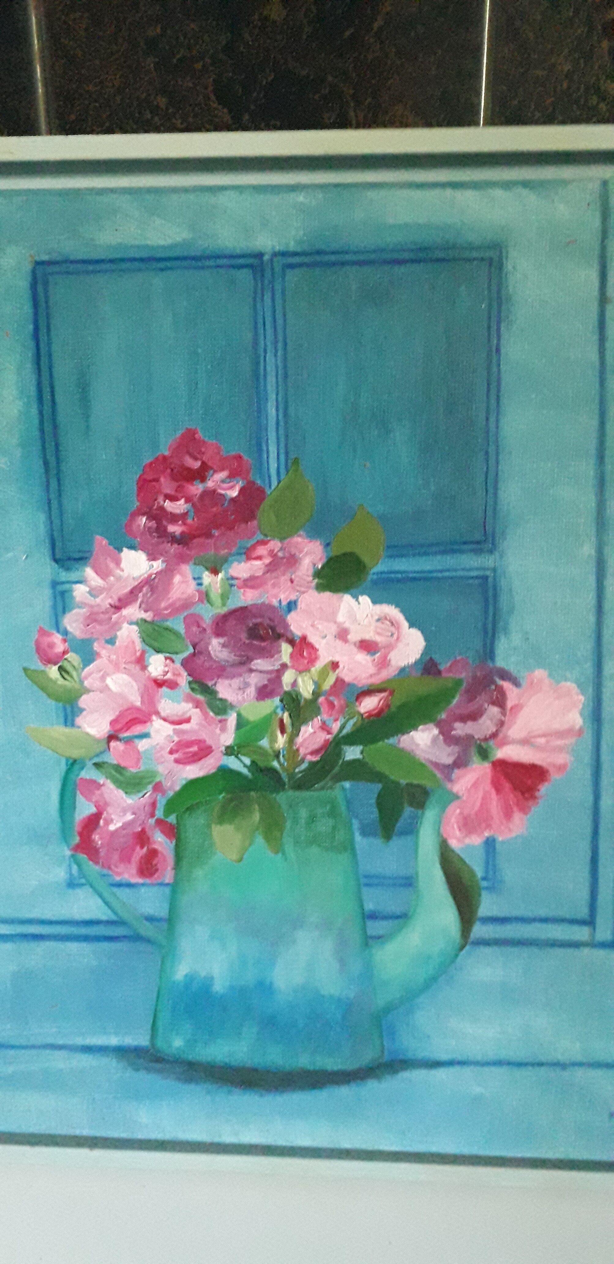 Painting on canvas "still life flowers"