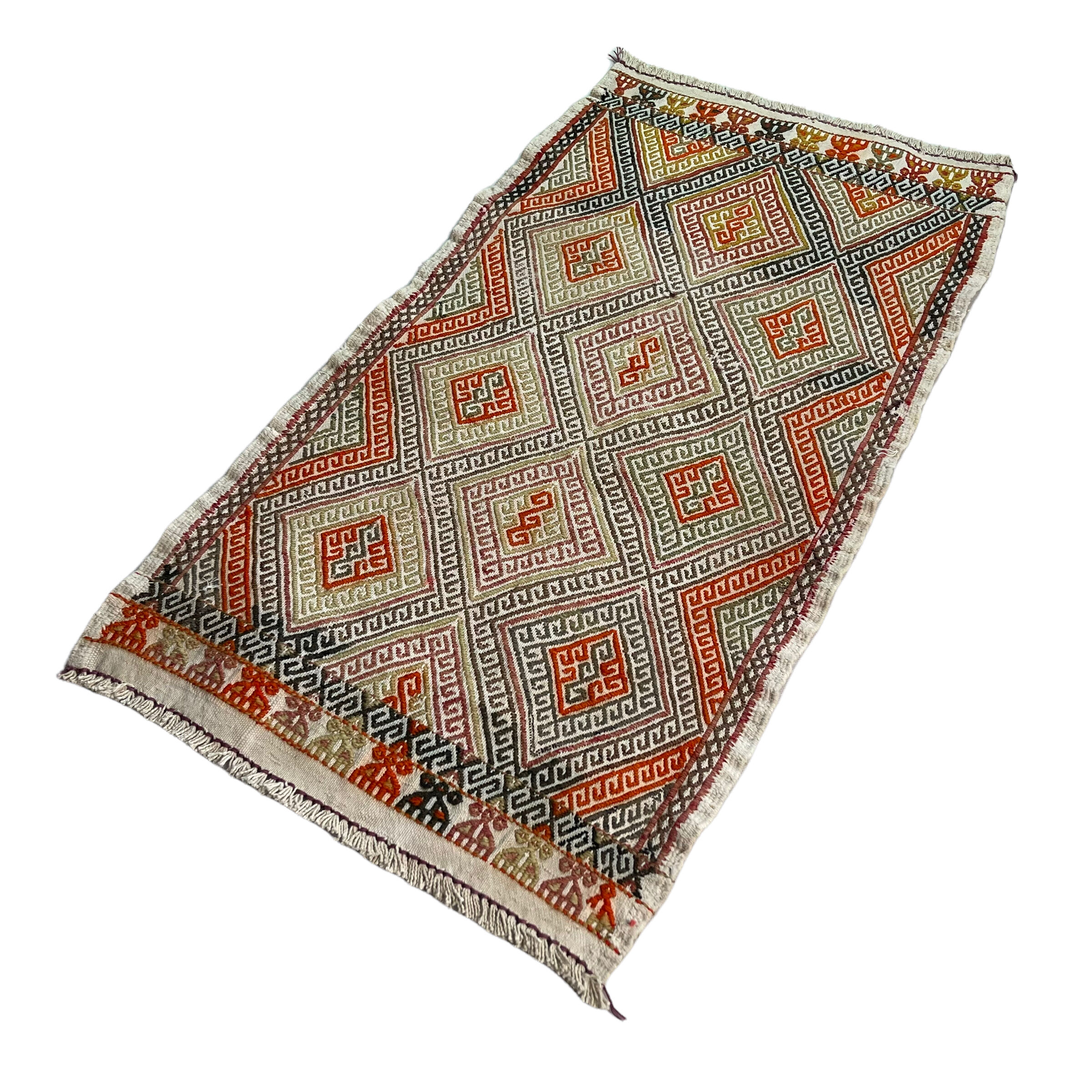 Vintage Turkish Kilim Rug , 85 x 46 Cm