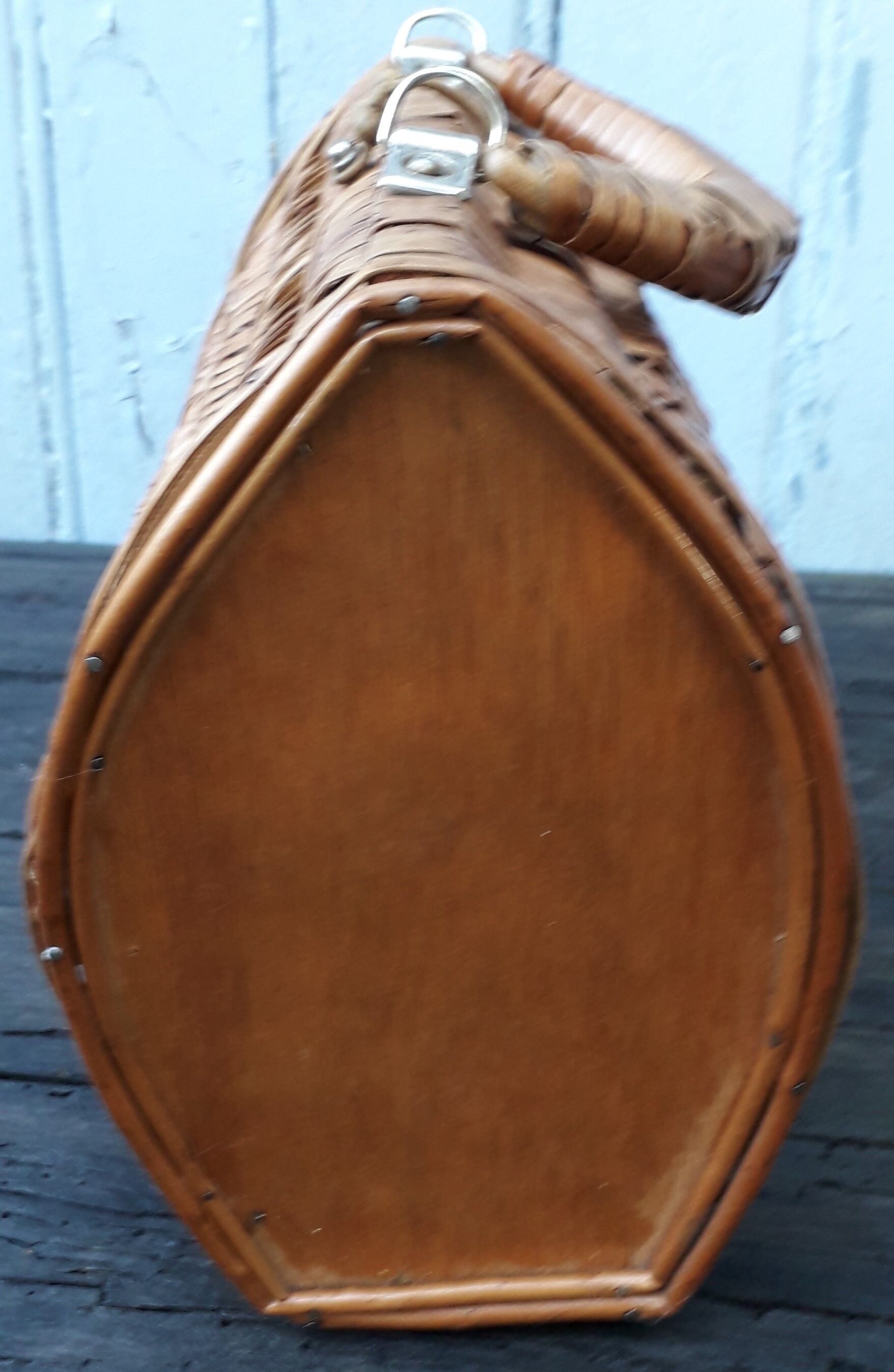 Wicker basket is wood