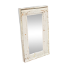 Miroir blanc bois vieux teck patine