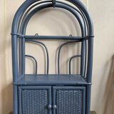 Blue rattan shelf