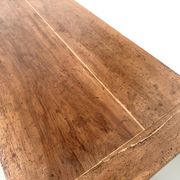 Farm table, old solid oak dough trough, France, around 1920.