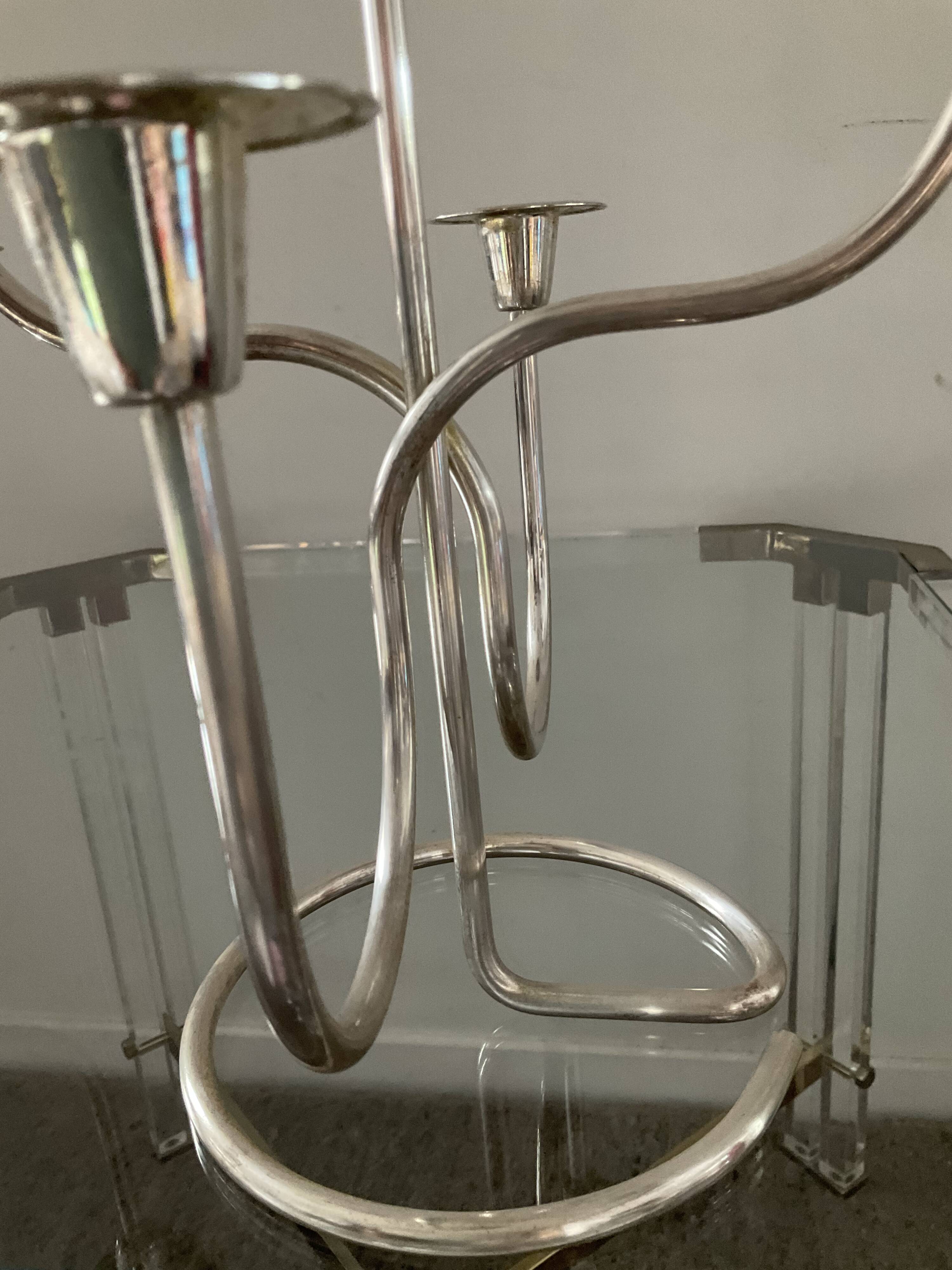 Pair of Tommy Larsen silver brass candlesticks from the 70s