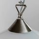 Vintage Murano glass ceiling light - timeless shape, white glass with black edge, stainless steel - Italy 1970s - kitchen lamp, gift