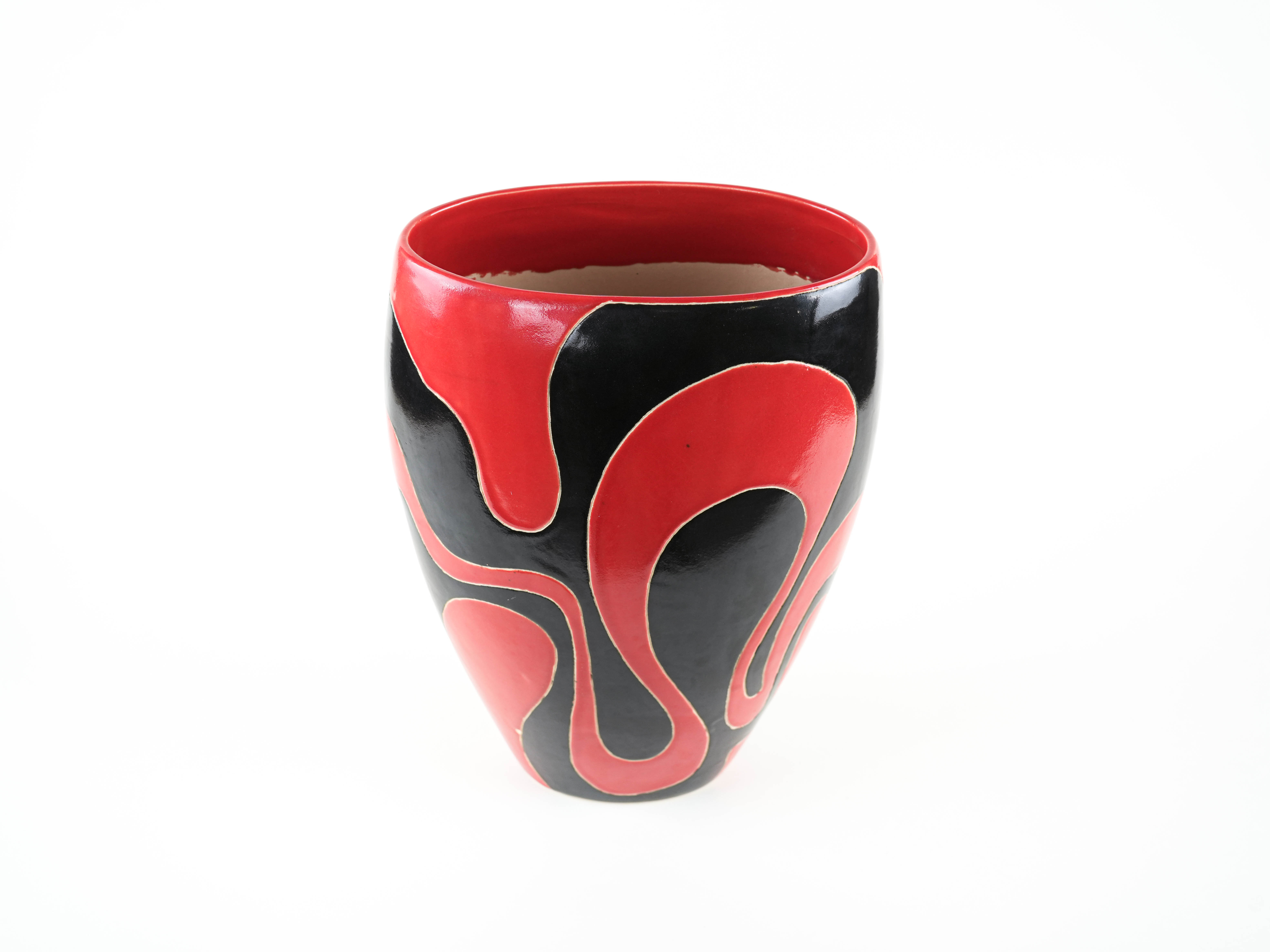 Ceramic vase, Italian design, 1970s, made in Italy