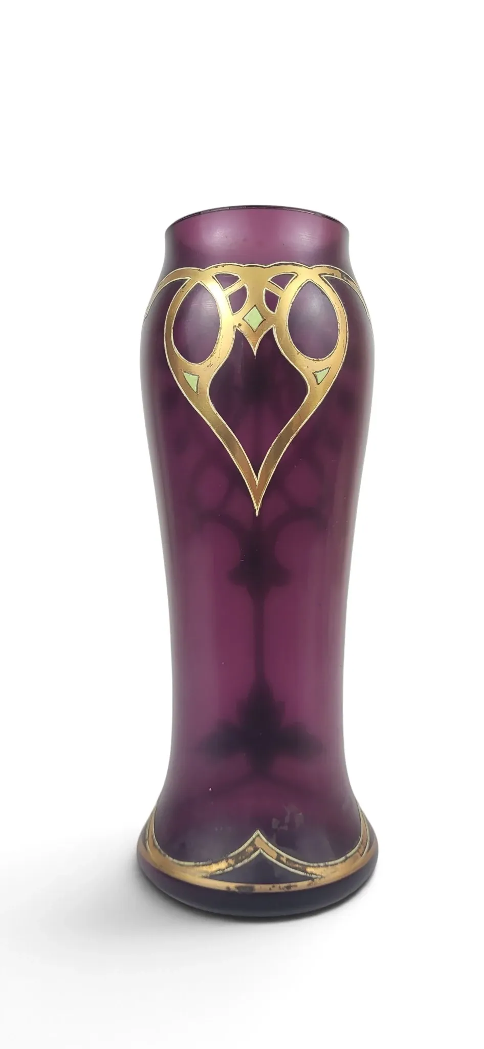 Art Nouveau vase in enamelled glass, Bohemia, 1900-1910