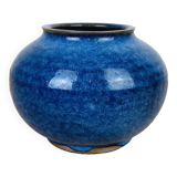 Blue ceramic ball vase