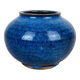 Blue ceramic ball vase