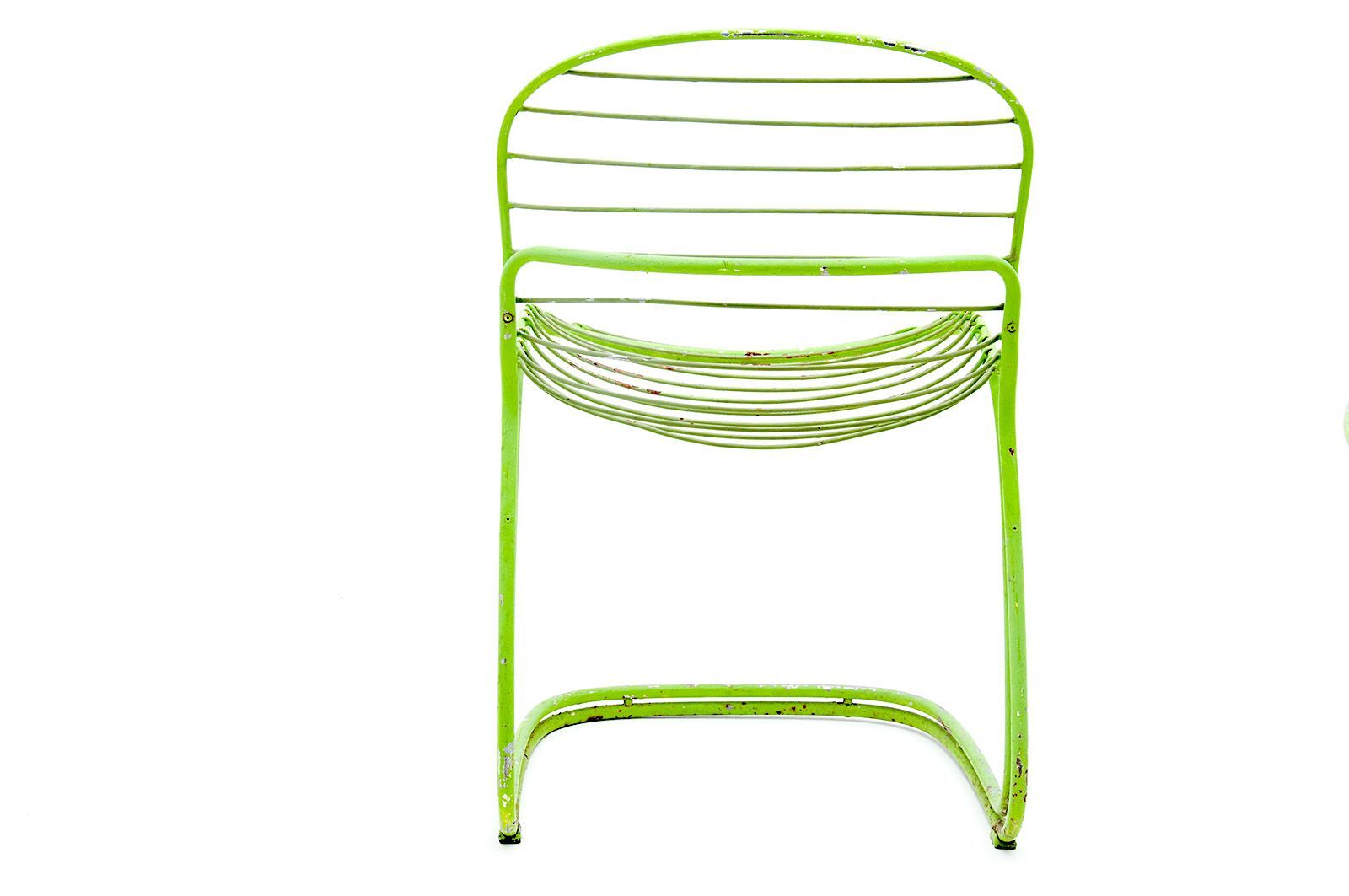 Chairs by Gastone Rinaldi in chromed green painted metal 1960