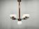 Czech Art Deco Walnut, Chrome and Opaline Glass Chandelier, 1930s